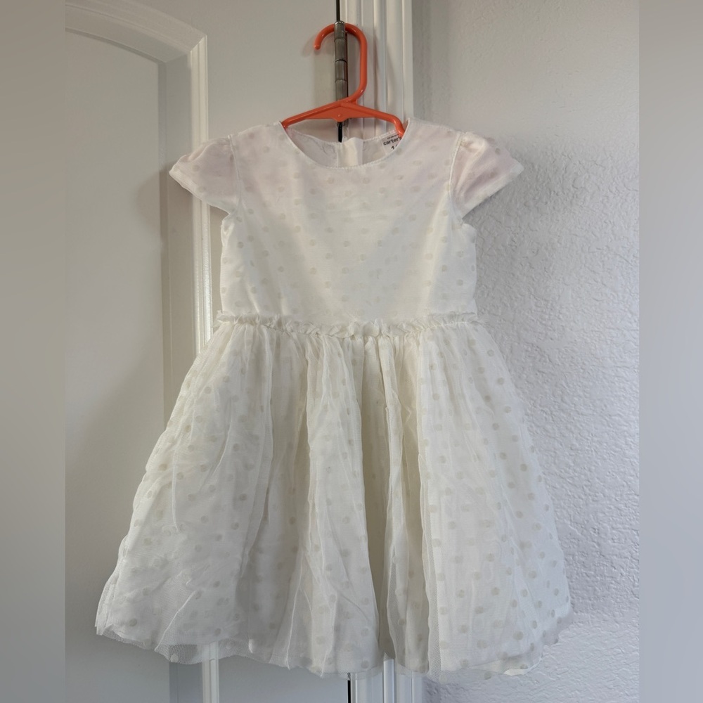 Carter's 18M Evening Wedding Flower Girl White Polka Dot Dress